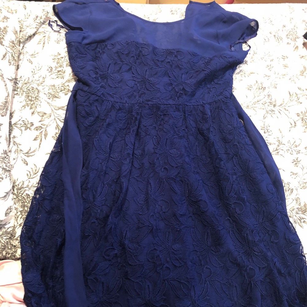 Blue floral lace dress, size 12